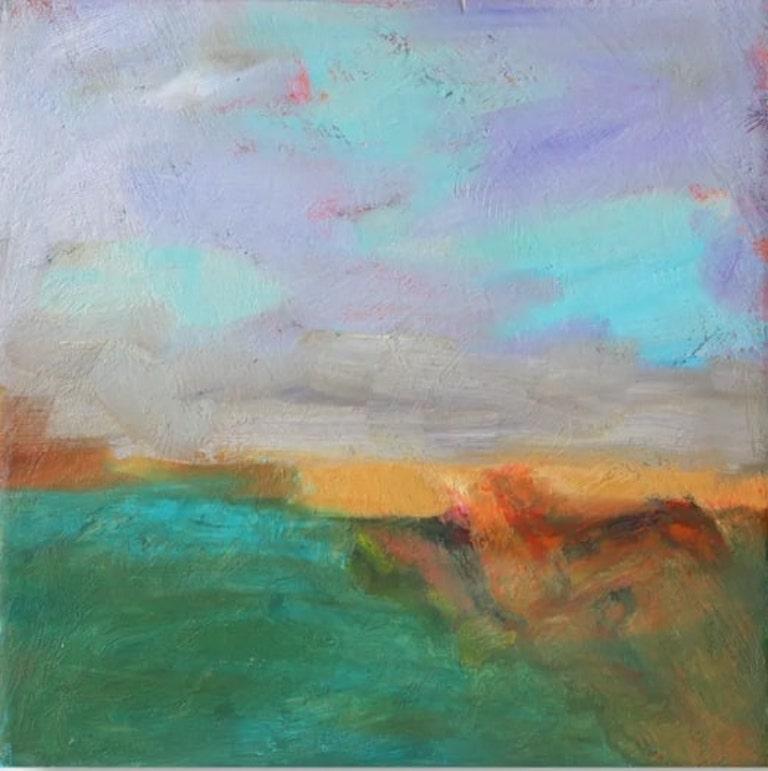Une peinture impressionniste à l'huile sur panneau de paysage, « Mount Carmel Mesa »