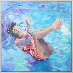 Figurative Impressionist Painting, "Free Fall"