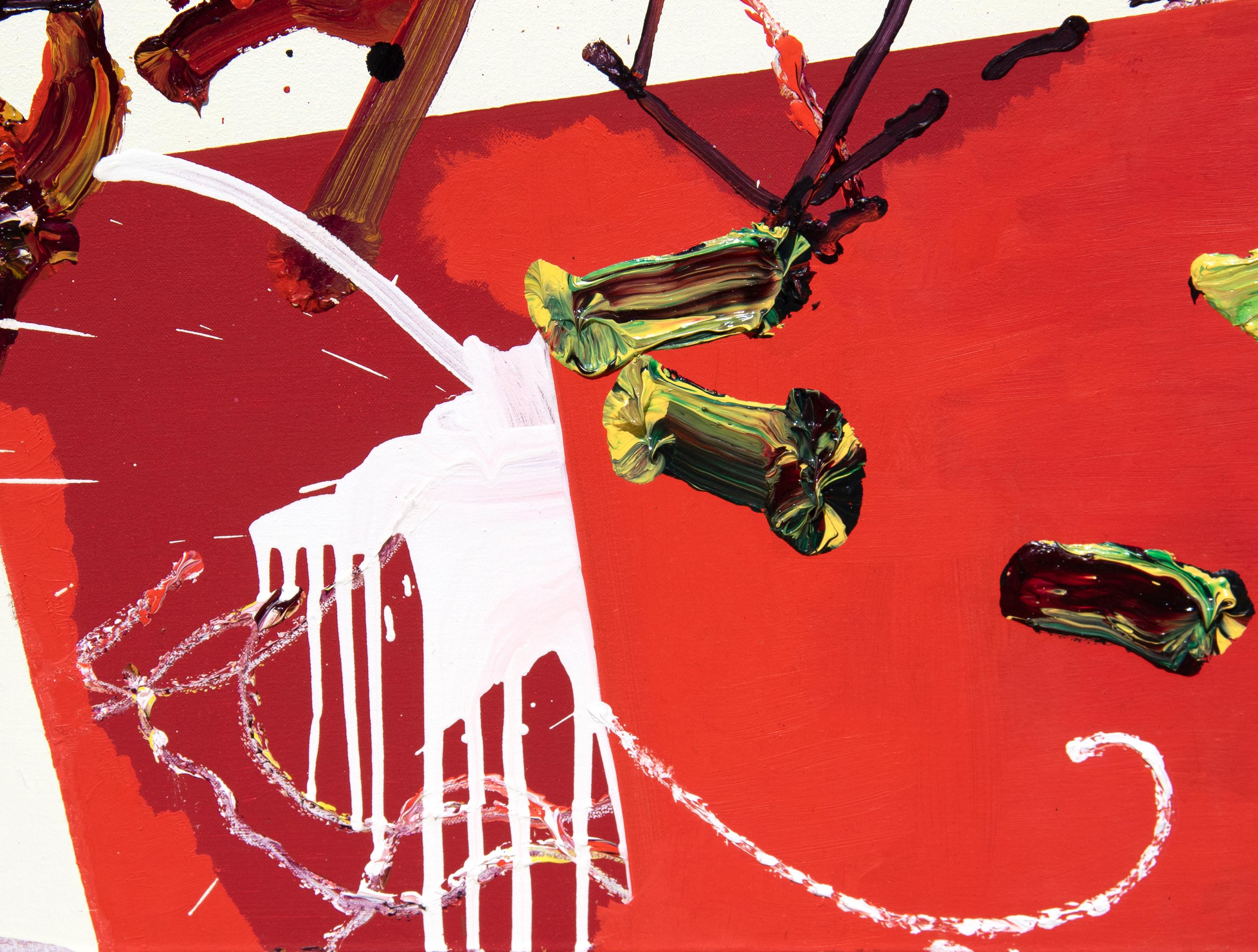 Senza titolo (giallo, rosso + marrone) - Abstract Painting Beige di Fiona Rae