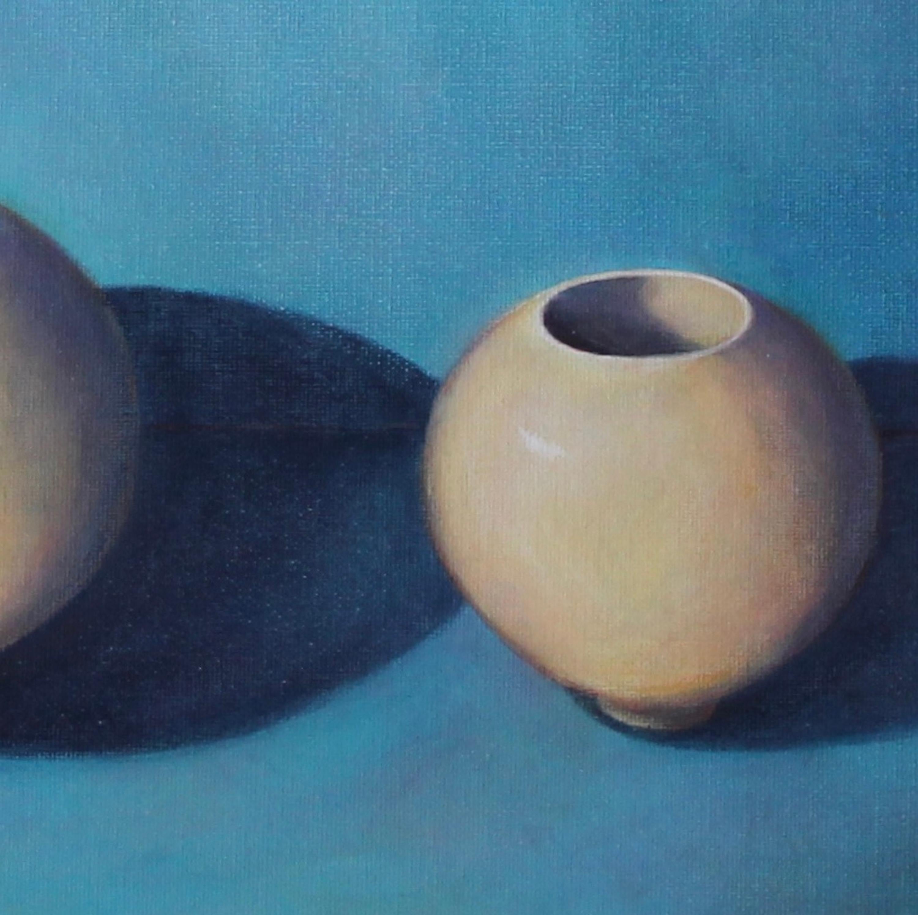 Fiona Smith, Three in a Row, Original Ceramic Painting, Still Life Artwork For Sale 2