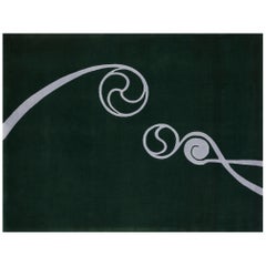 "Foinse" Limited Edition Mweelrea Green & Owl Grey pure Irish wool rug by Rhyme 