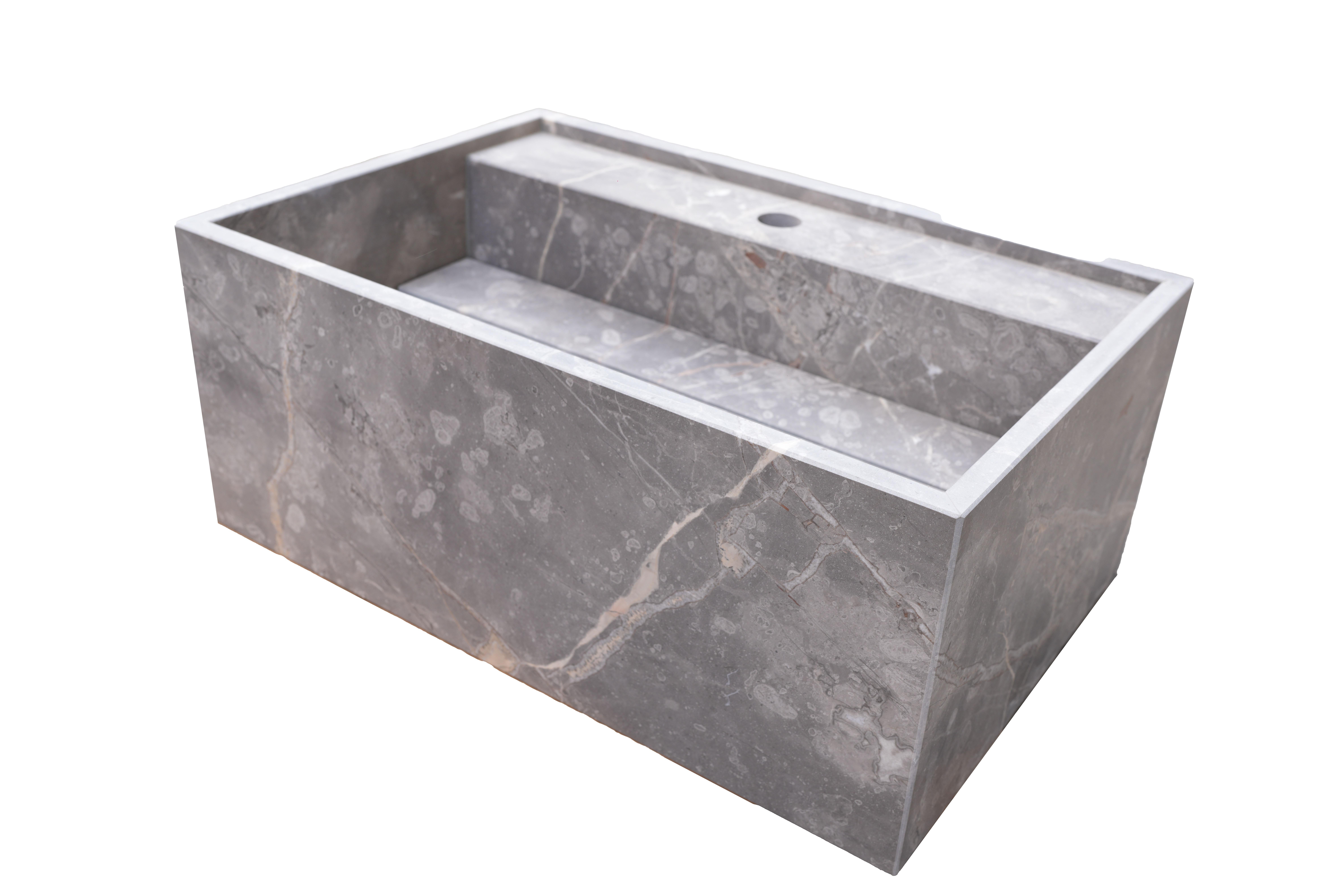 ior di Bosco Marble Sink (Leather-Honed Finish)
Designed by Partisan Studio, Brussels, 2025
Locally Fabricated in Belgium
Limited Edition – 1 of 3 Available

Carved from a single block of Fior di Bosco marble, this custom sink by Partisan Studio