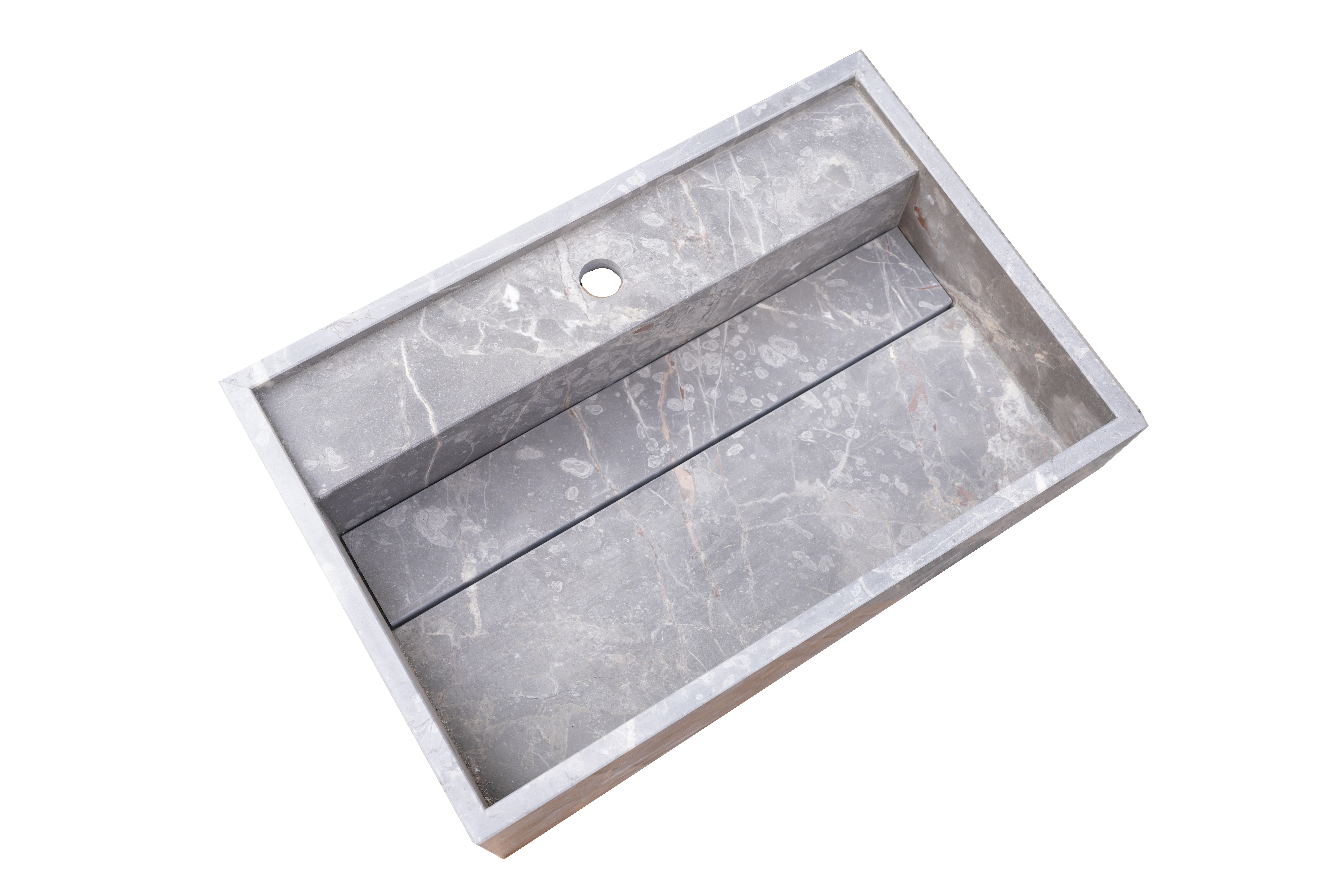 Belgian Fior di Bosco Marble Sink (Leather Honed Finish) For Sale