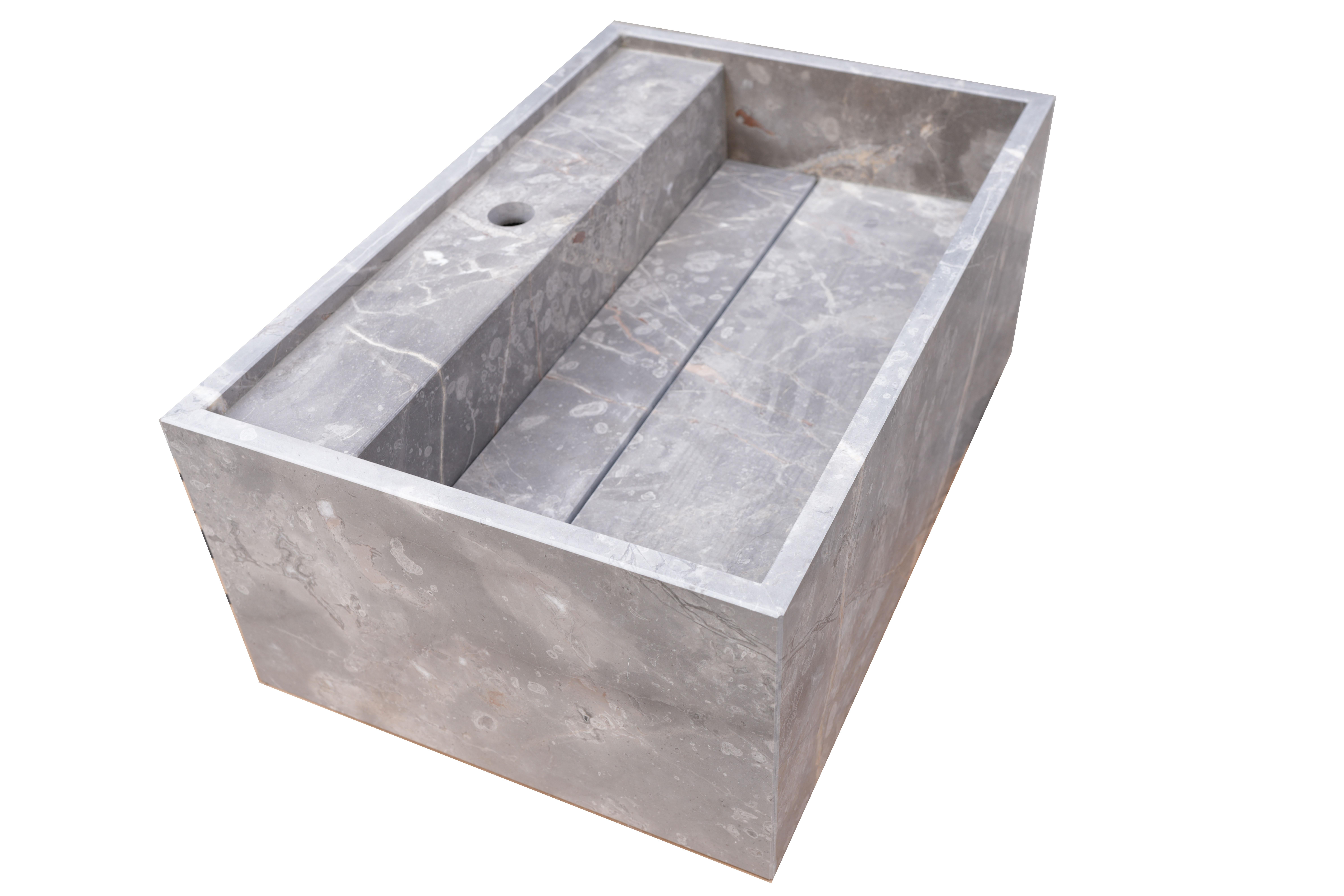 Fior di Bosco Marble Sink (Leather Honed Finish) In New Condition For Sale In Brussels, BE