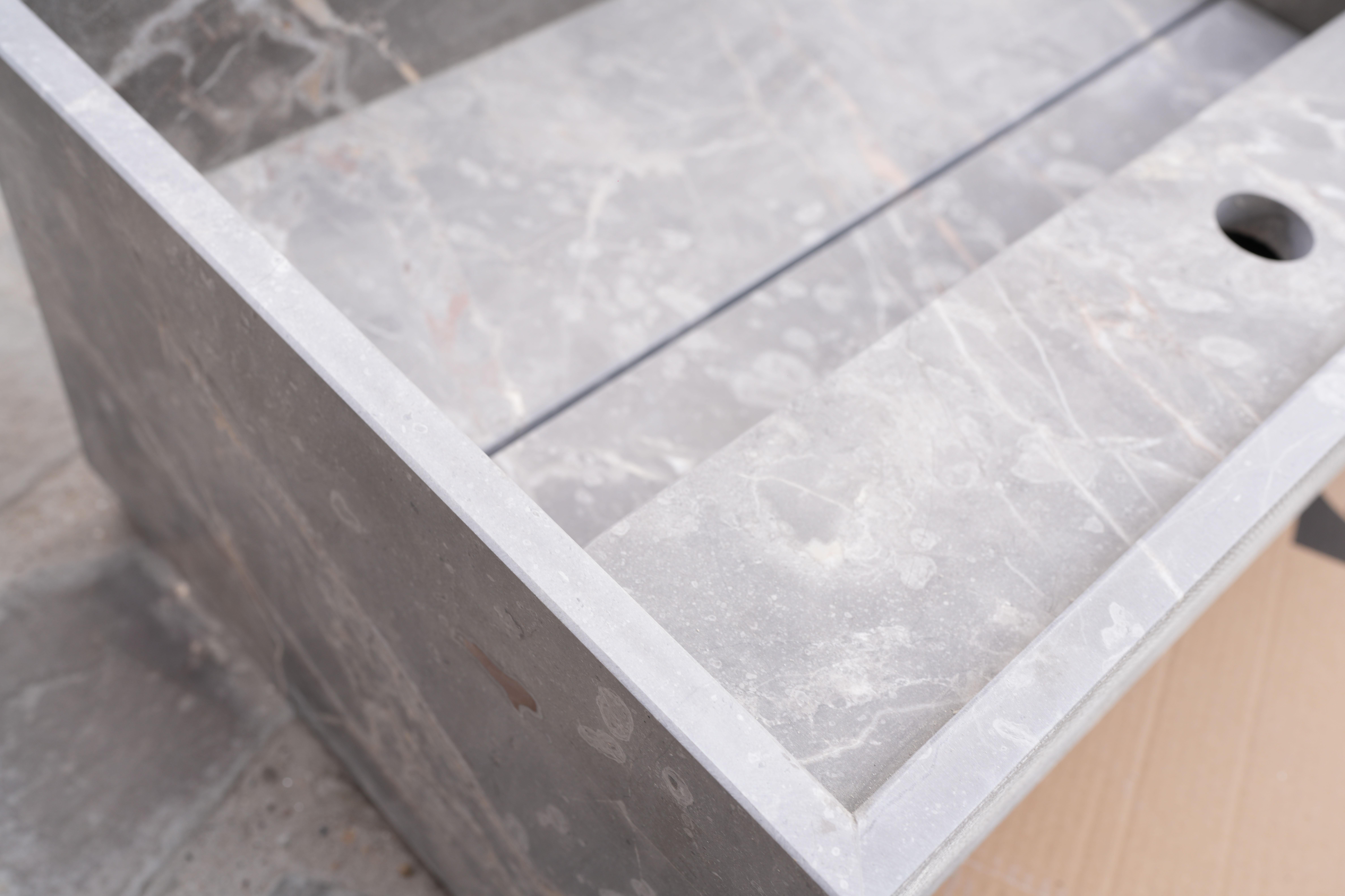 Fior di Bosco Marble Sink (Leather Honed Finish) For Sale 1