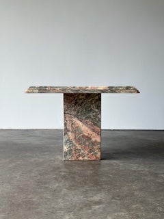 Table d'appoint sur socle en marbre « Fior di Pesco », Italie, années 1980