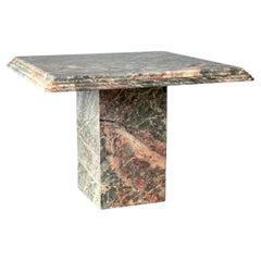 Table d'appoint sur socle en marbre « Fior di Pesco », Italie, années 1980