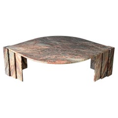 Fior di Pesco Marble Sculptural Coffee Table, Italy, 1980s