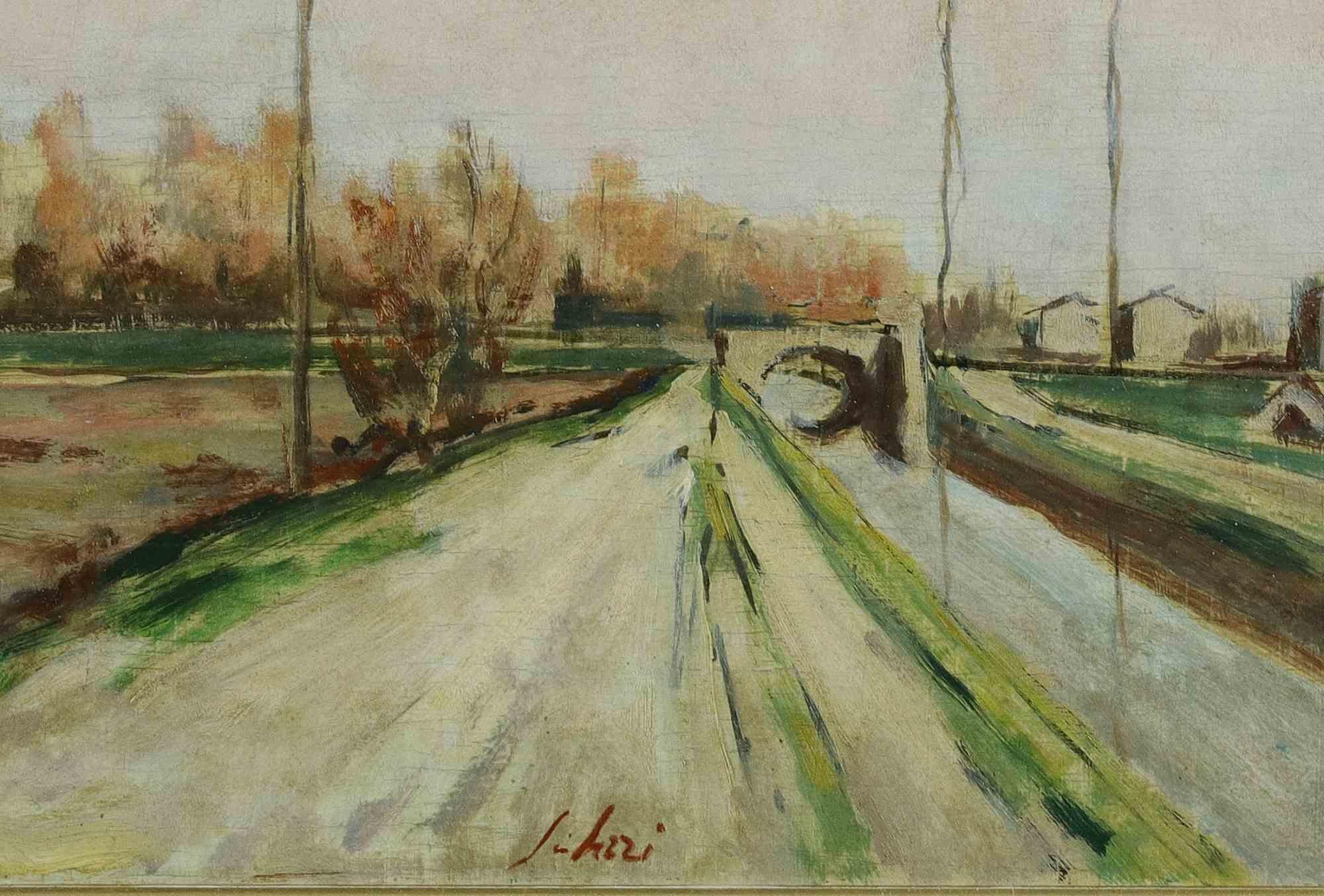 Landscape - Oil Painting by Fioravante Seibezzi - Mid-20th Century For Sale 1