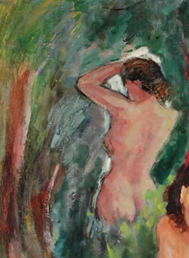  Peinture post-impressionniste vénitienne d'un nu représentant des nymphes se baignant, signée Seibezzi en vente 5