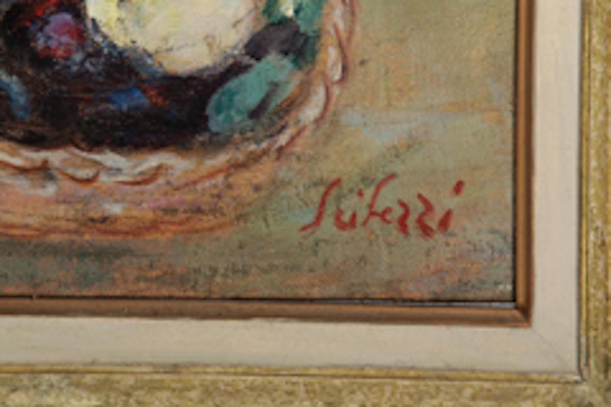  Peinture post-impressionniste vénitienne d'un nu représentant des nymphes se baignant, signée Seibezzi - Post-impressionnisme Painting par Fioravante Seibezzi