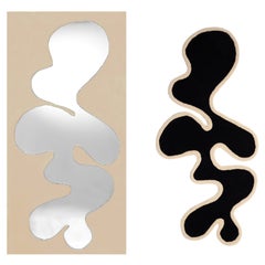 rug mirror frame “Fiordo” Set in Beige, Mirror + Rug 100% Wool Frame by Brera Studio