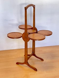 "Fiore di Legno – Portavaso o Tavolino a Petali Girevoli Vintage" 1970