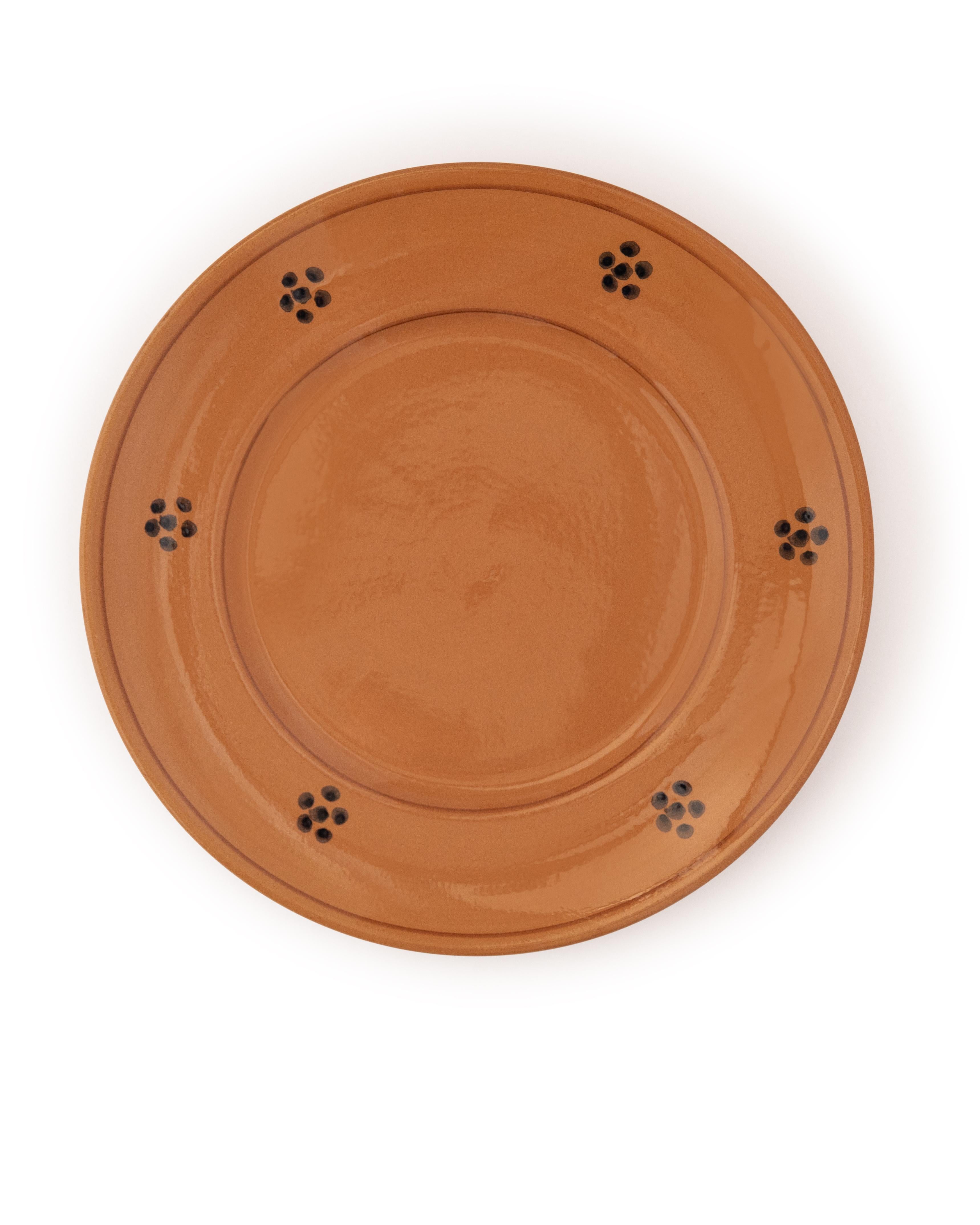 Italiano Piatti da portata Fiore in terracotta (set di quattro) in vendita