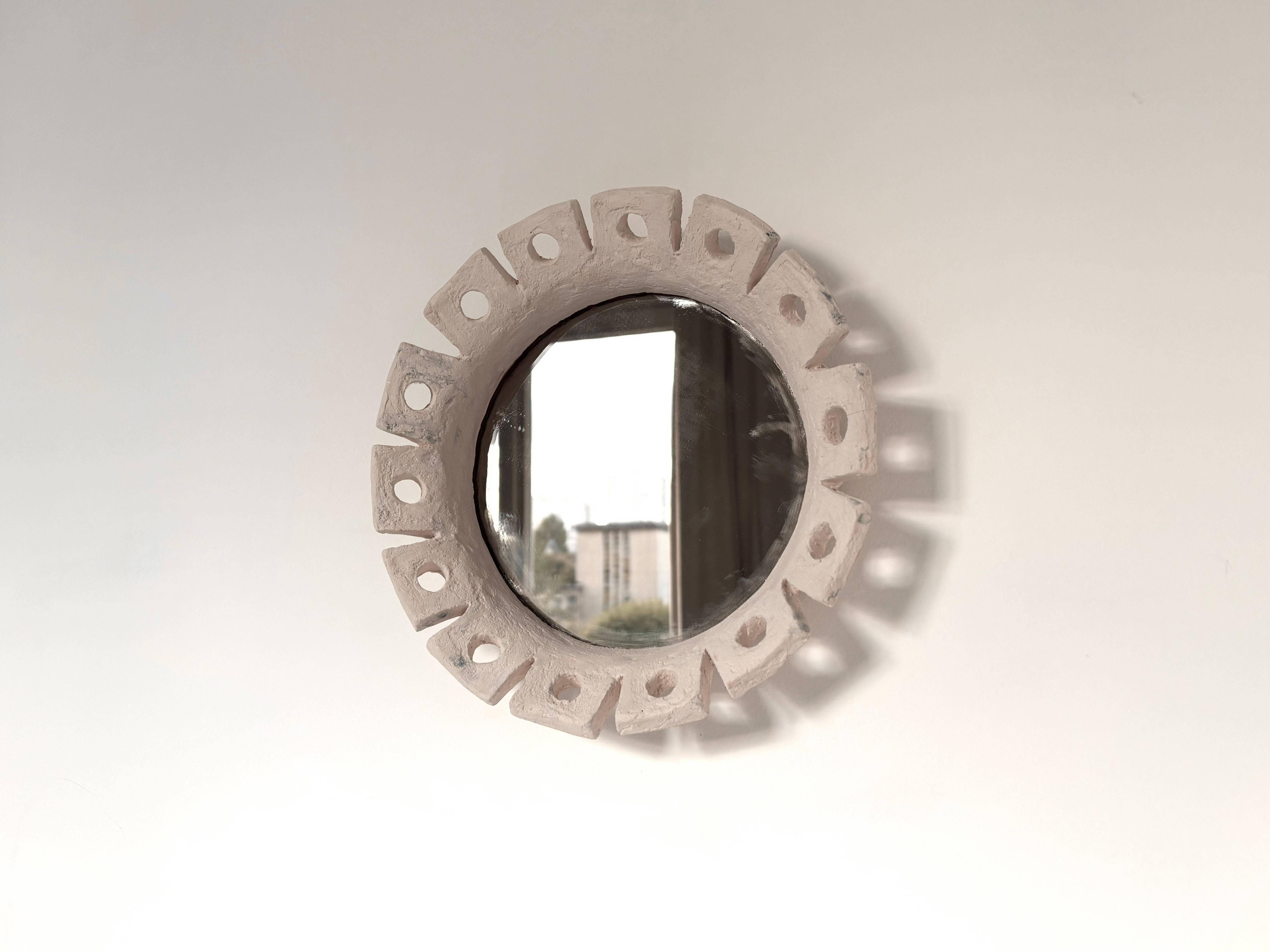 Espejo de cerámica hecho a mano Fiore de Renzo Maar en venta 5