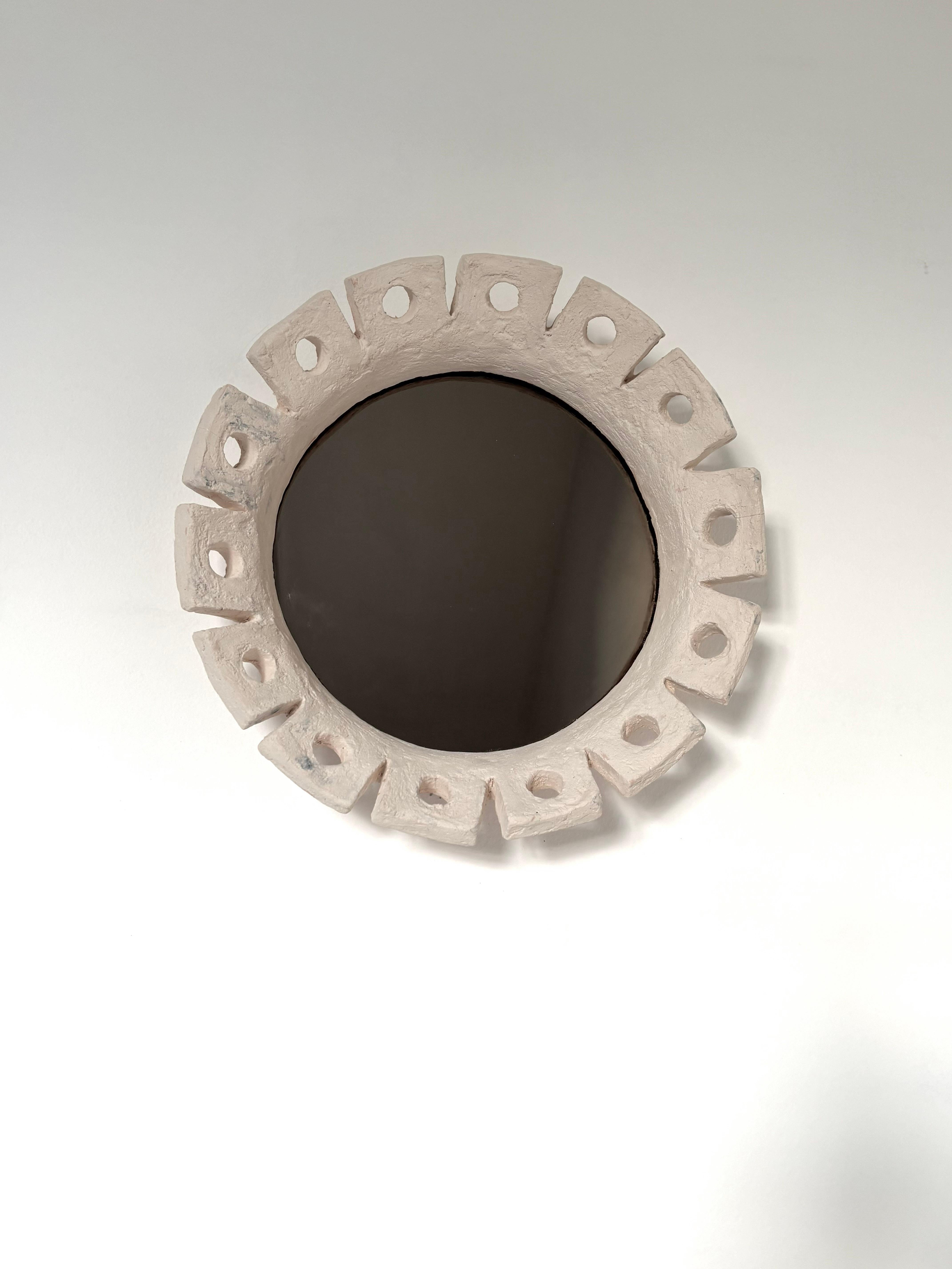 Espejo de cerámica hecho a mano Fiore de Renzo Maar Posmoderno en venta