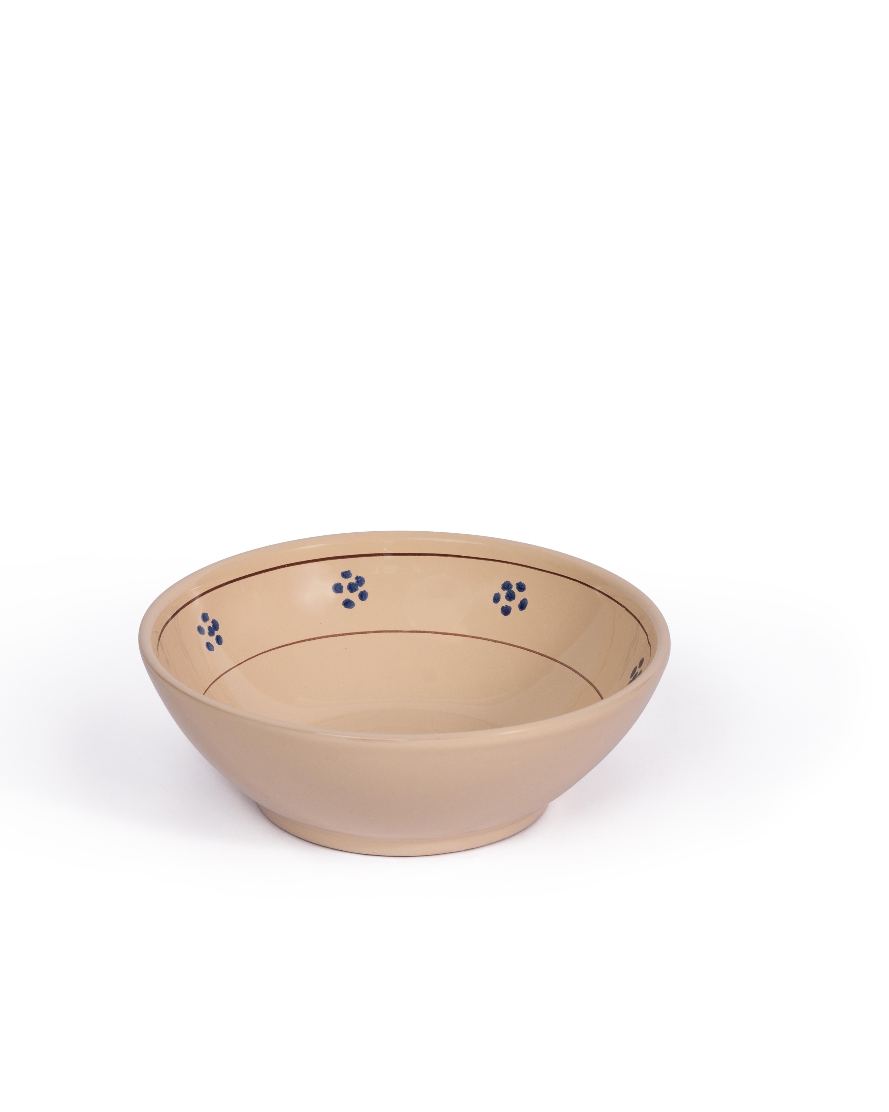 italien Grand bol Fiore en crème, céramique en vente