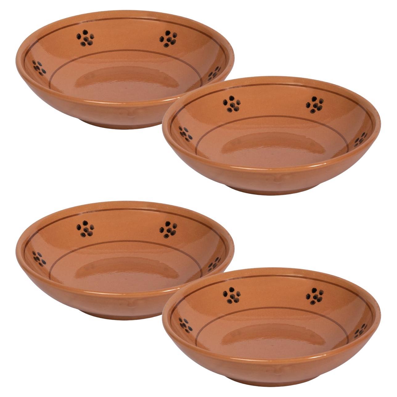 Ciotola per pasta Fiore in terracotta (set di quattro) in vendita