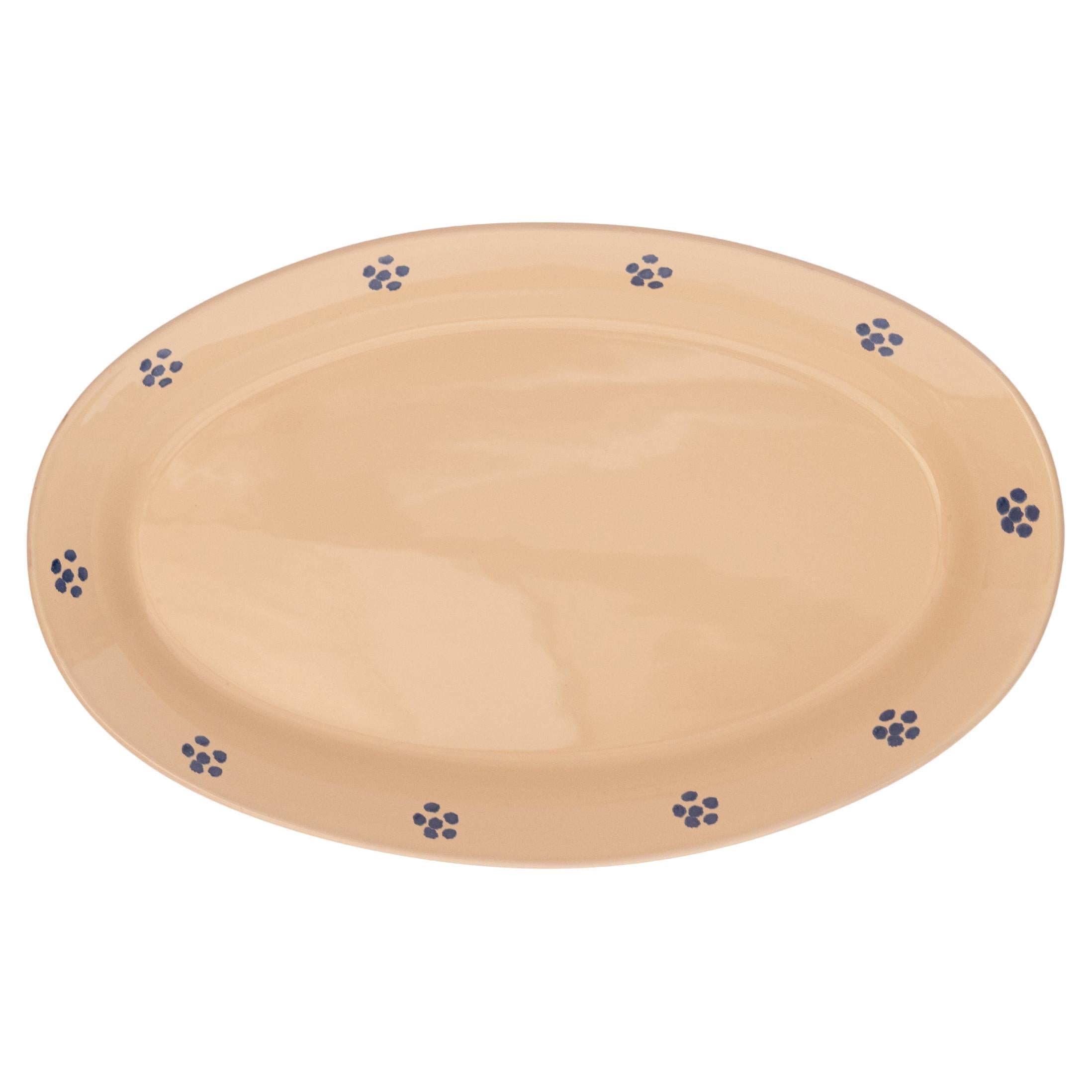 Piatto da portata Fiore in crema, Ceramica in vendita