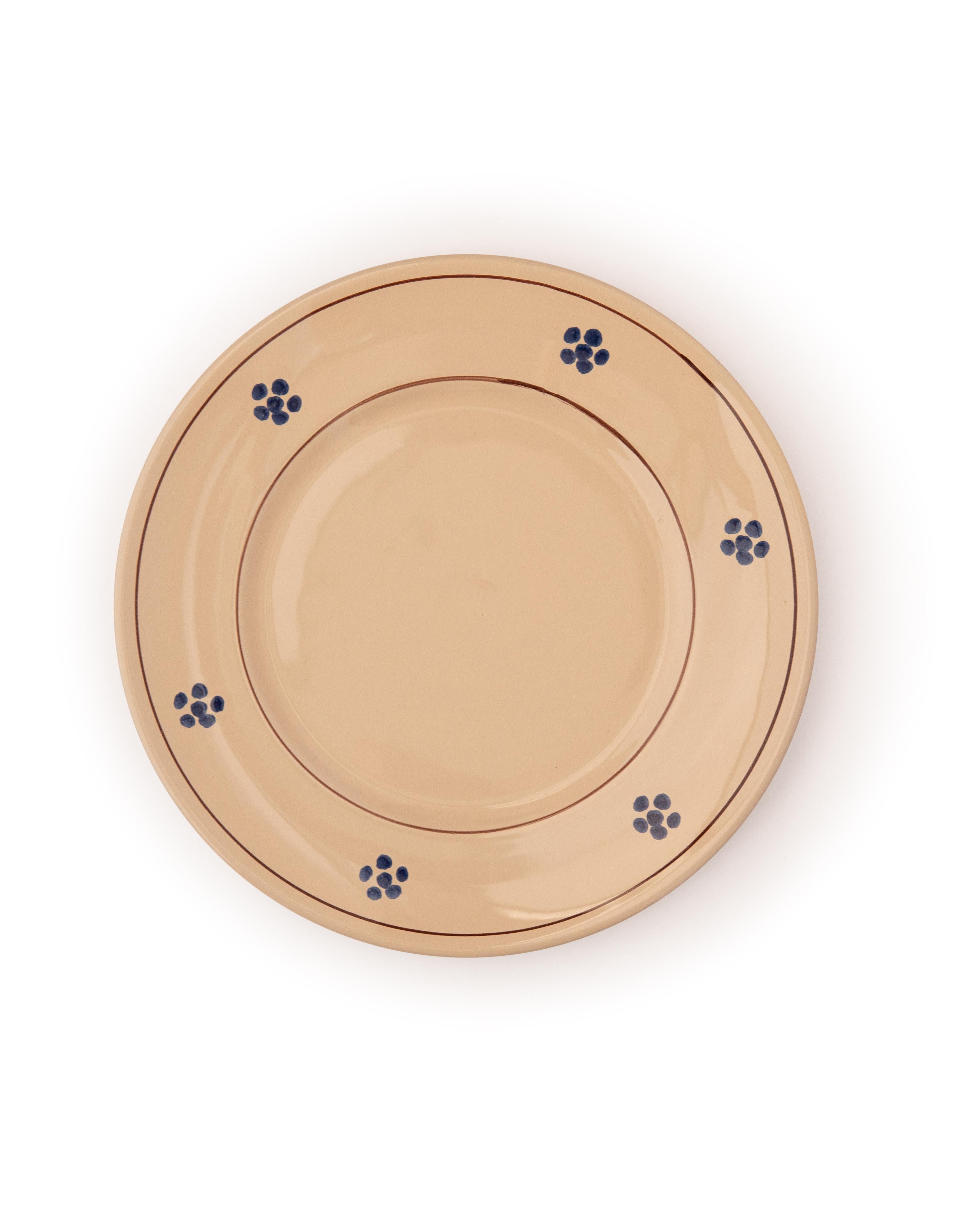 Italiano Piatti laterali Fiore in crema (set di quattro) in vendita