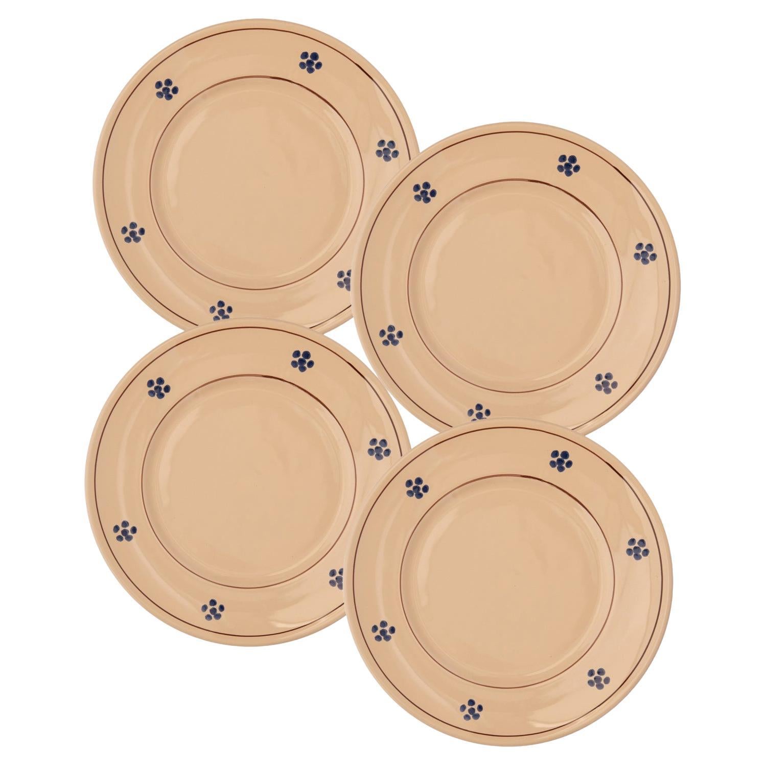 Piatti laterali Fiore in crema (set di quattro)