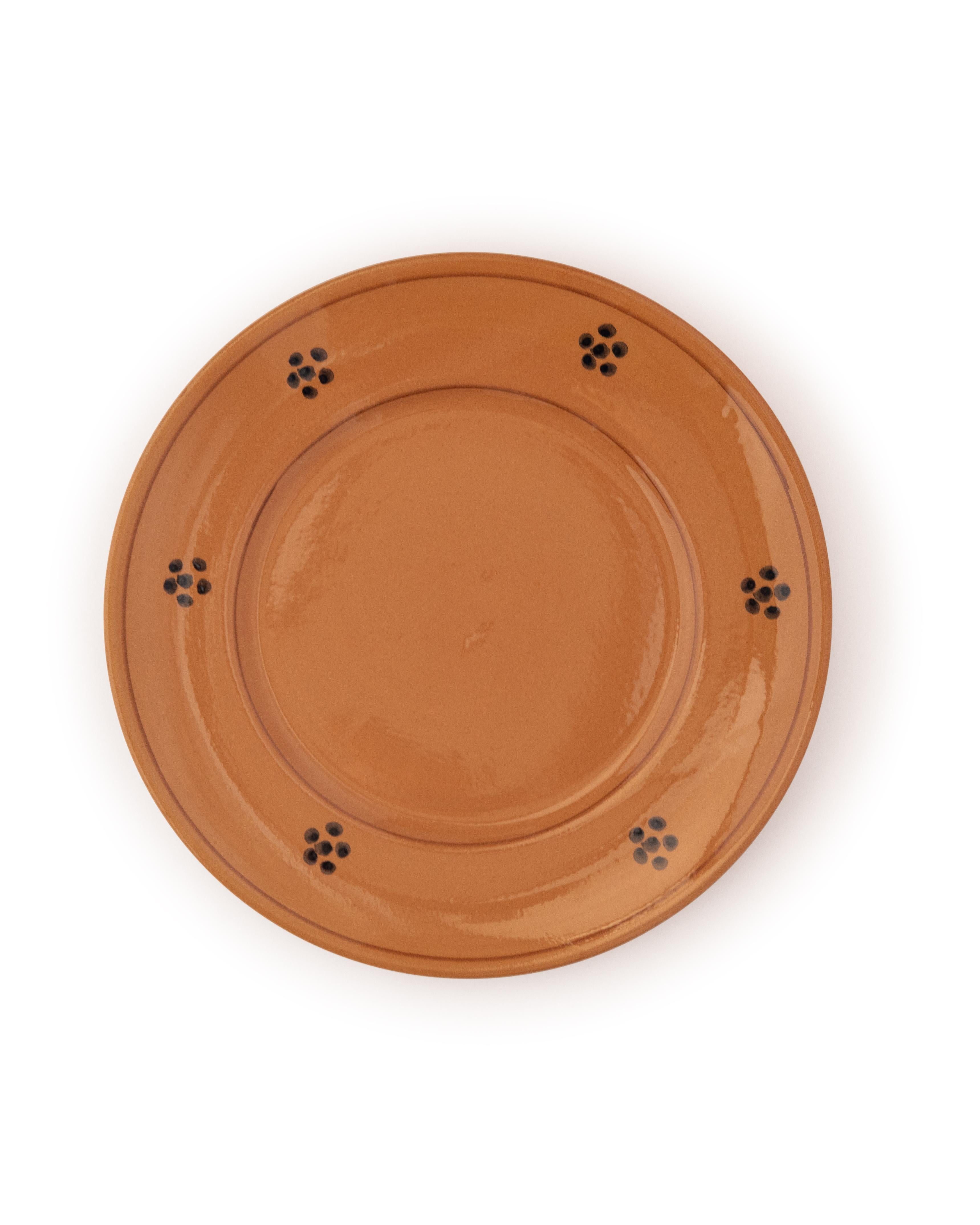 Italiano Piatti laterali Fiore in terracotta (set di quattro) in vendita