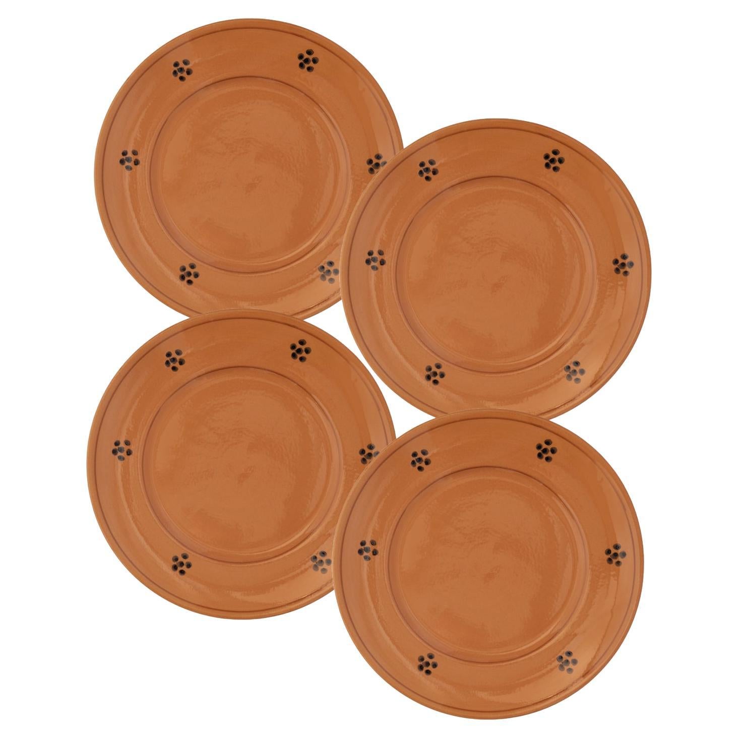 Piatti laterali Fiore in terracotta (set di quattro)