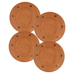 Piatti laterali Fiore in terracotta (set di quattro)