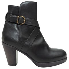 Fiorentini + Baker Black Leather Ankle Boots