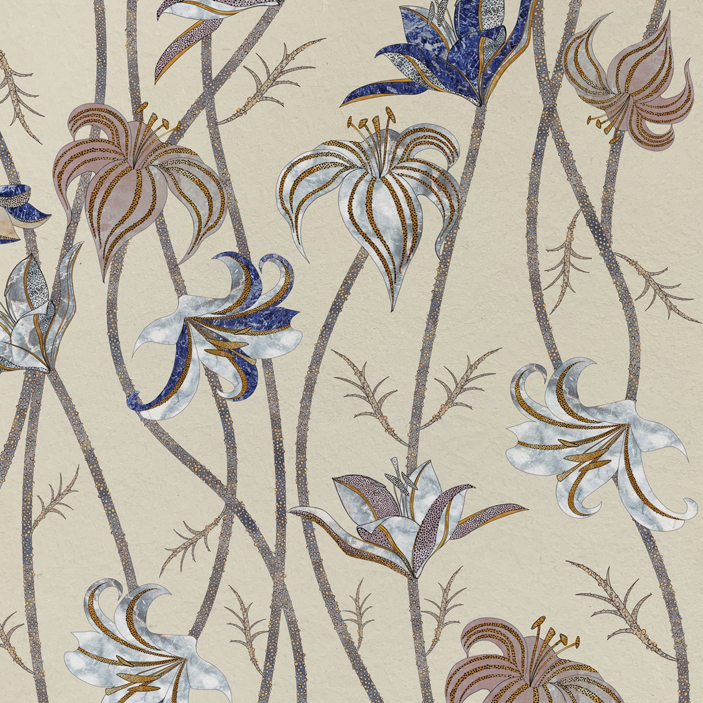 Fiori Caffellatte Wallpaper - Racconti collection For Sale