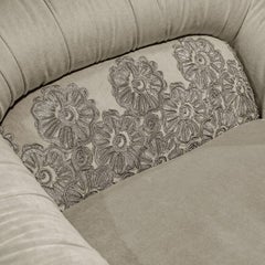 Sillón Fiori Chiari Bordado Tela Gris