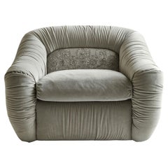 Sillón Fiori Chiari Bordado Tela Gris
