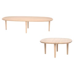 'Fiori' Coffee Tables x2 (Large + Small) Light Oak