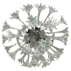 Sputnik flowers in chrome metal and glass by Paolo Venini for 1960s