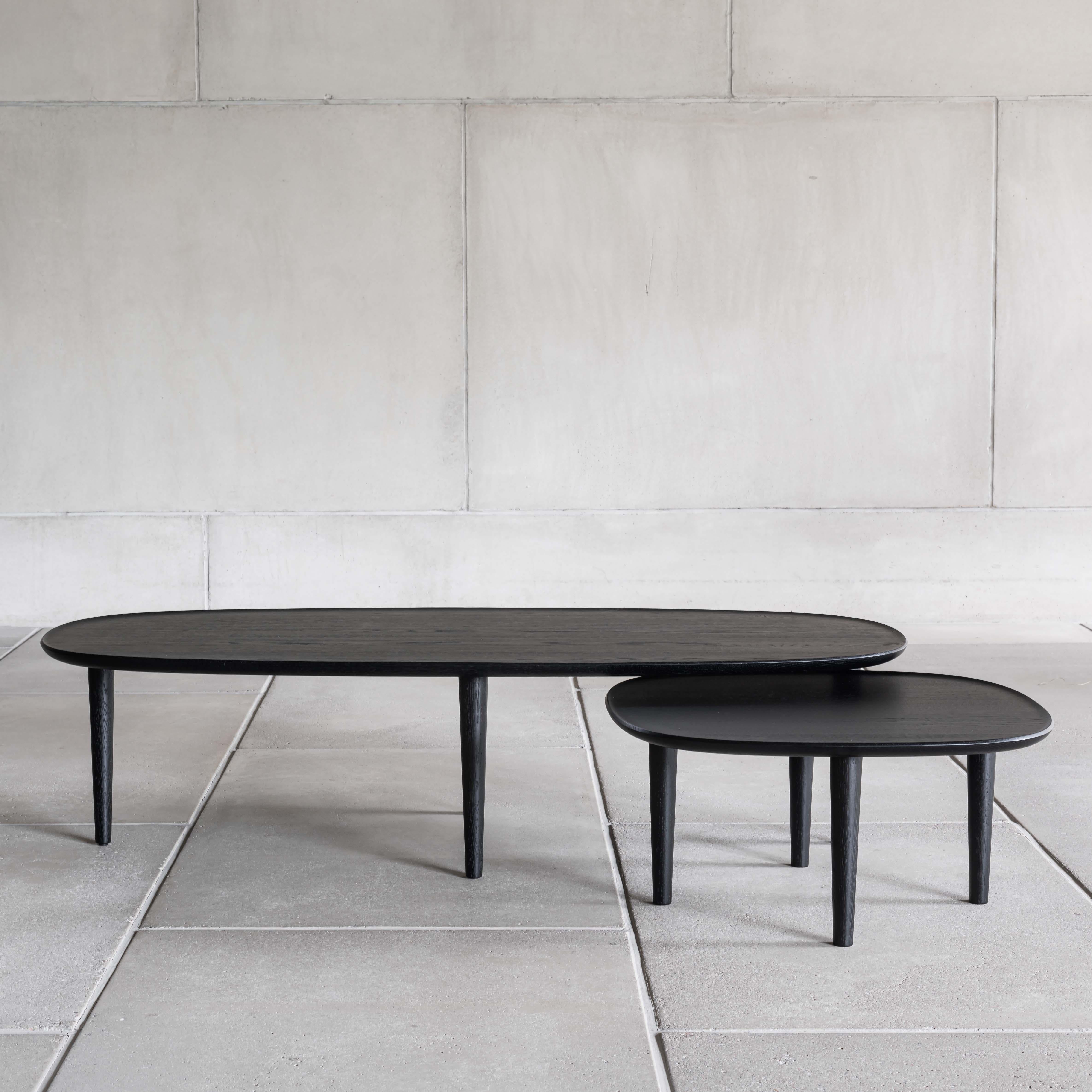 XXIe siècle et contemporain Table basse Fiori 65 en noir par Poiat en vente