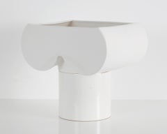 "Fioriera Cnosso" Vase in White Porcelain by Kazuhide Takahama, 1984