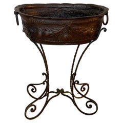 Fioriera italaina in Bronzo con Base a Piedi Intrecciati, anni '50