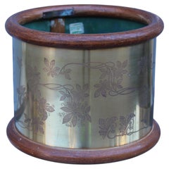 Planter Vase in Brass and Lego Italy 1970s Circular