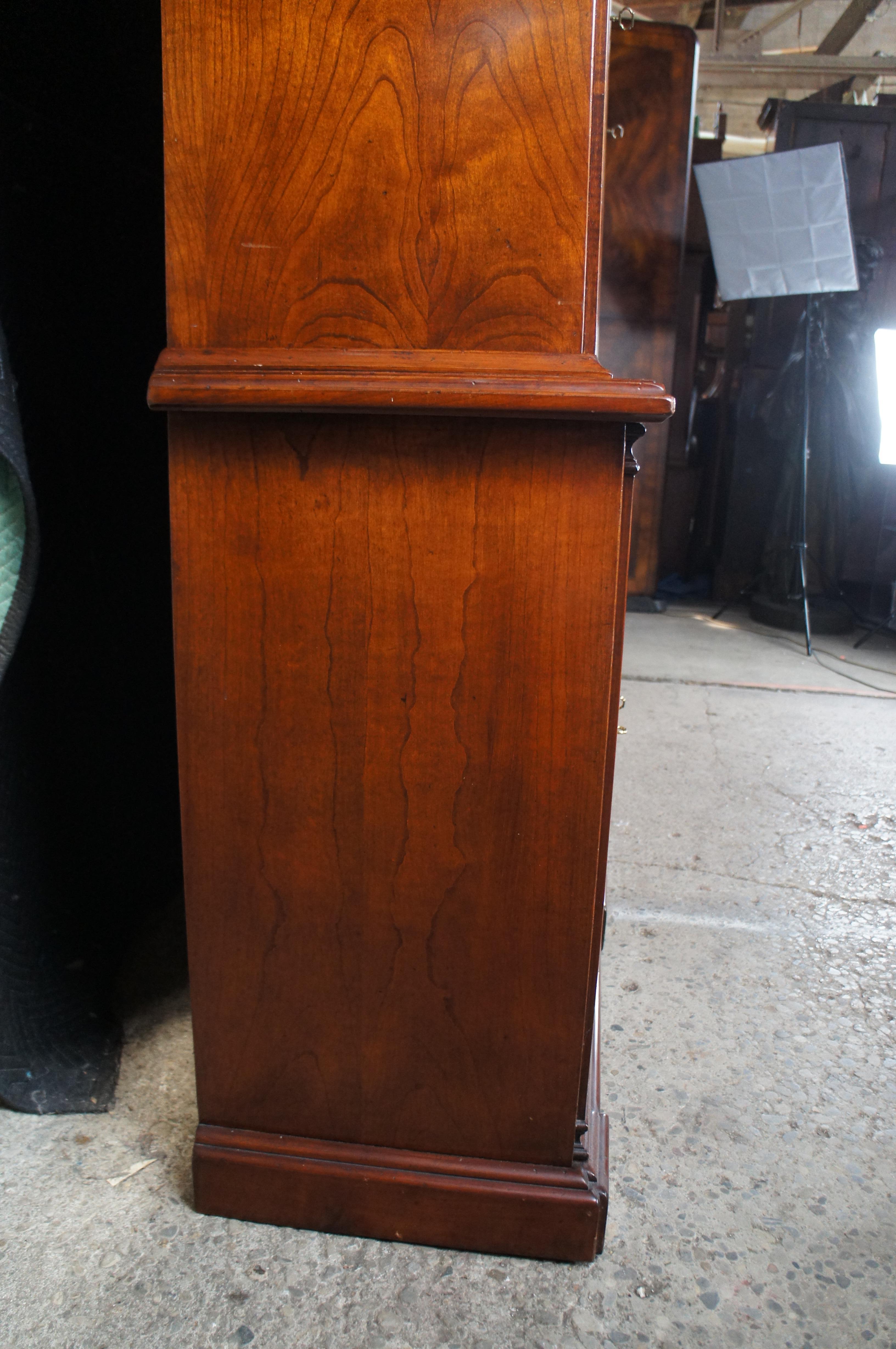 Fiorini Italian Neoclassical Cherry Arched Triple Bookcase China Display Cabinet For Sale 6