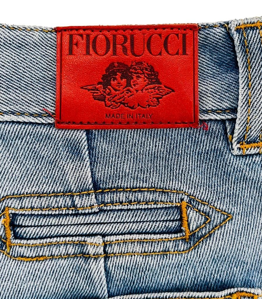 Fiorucci Angels Patch High Rise Denim-Shorts mit Engeln im Angebot 1