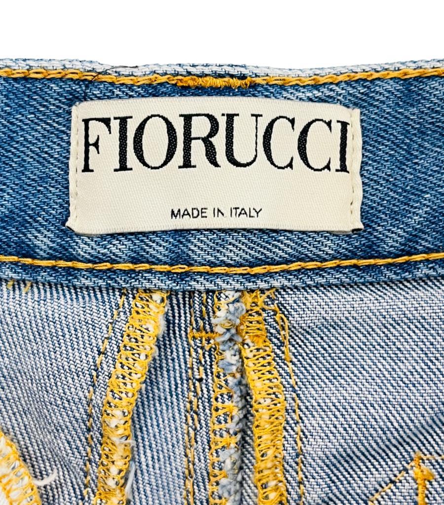 Fiorucci Angels Patch High Rise Denim-Shorts mit Engeln im Angebot 2