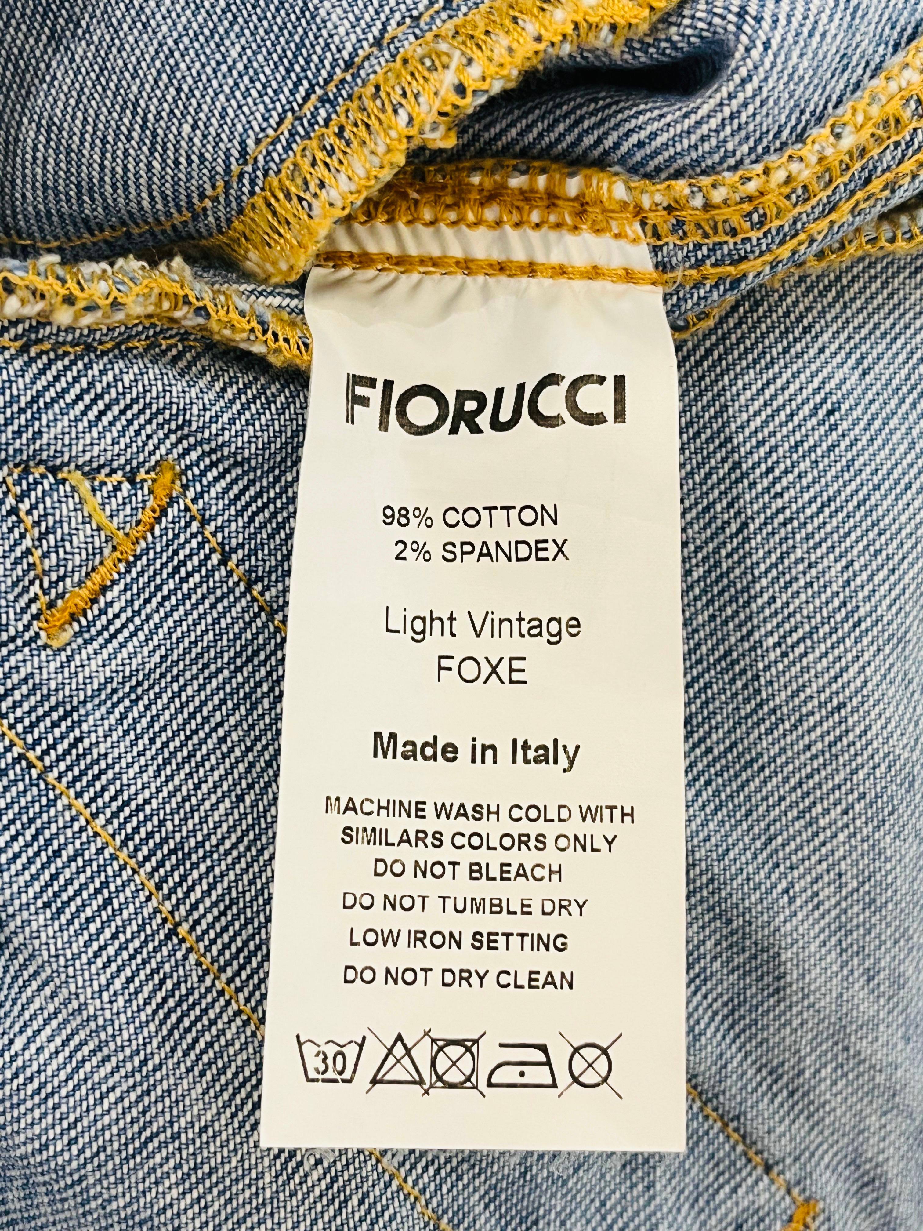 Fiorucci Angels Patch High Rise Denim Shorts For Sale 3