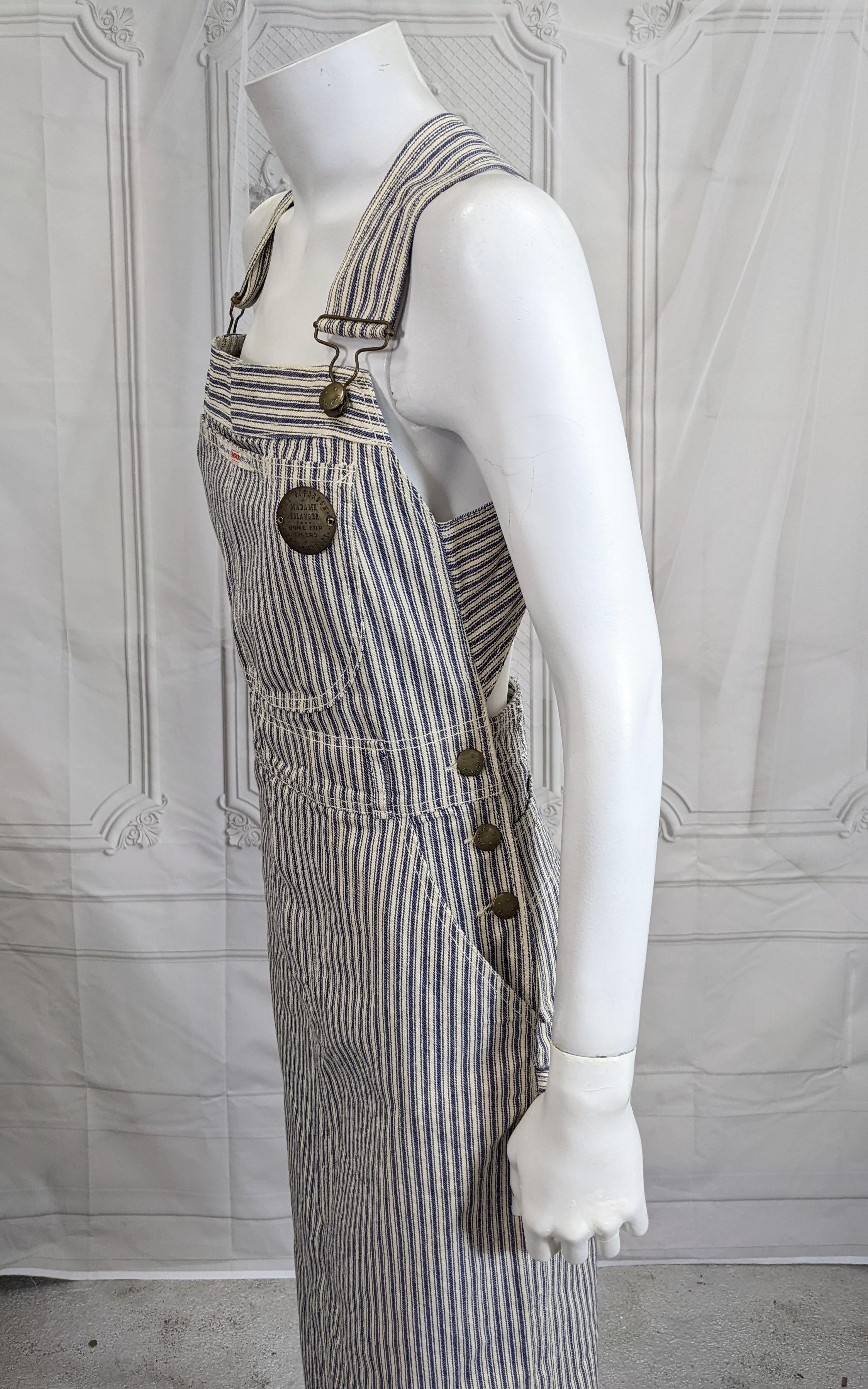 Gestreiftes Denim-Overall-Kleid von Fiorucci Damen im Angebot