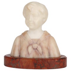 Fiorucci Italian Art Nouveau Alabaster Bust of a Child