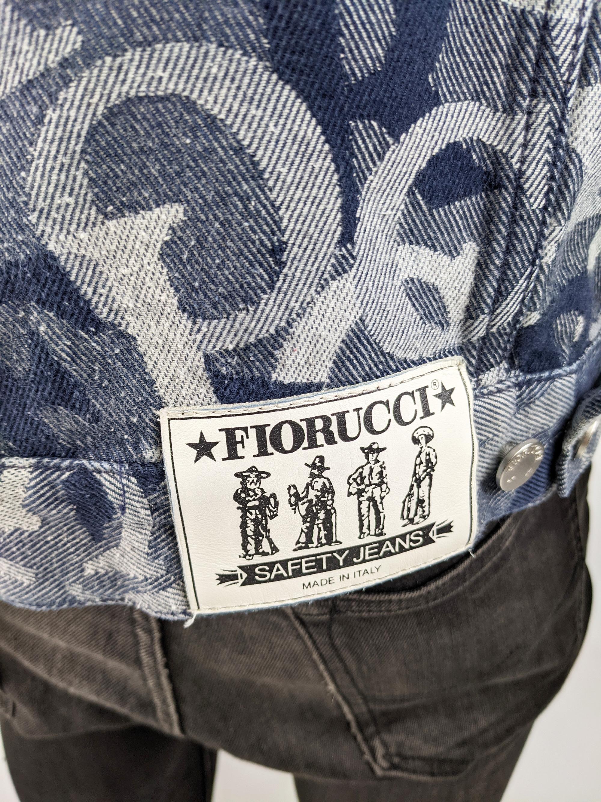 Men's Fiorucci Mens Vintage Spellout Blue Denim Jacket