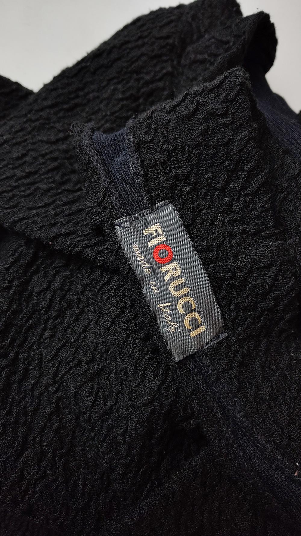 Fiorucci Vintage 80s Textured Black Cloqué Cut Out Backless Party Dress, 1980s For Sale 3