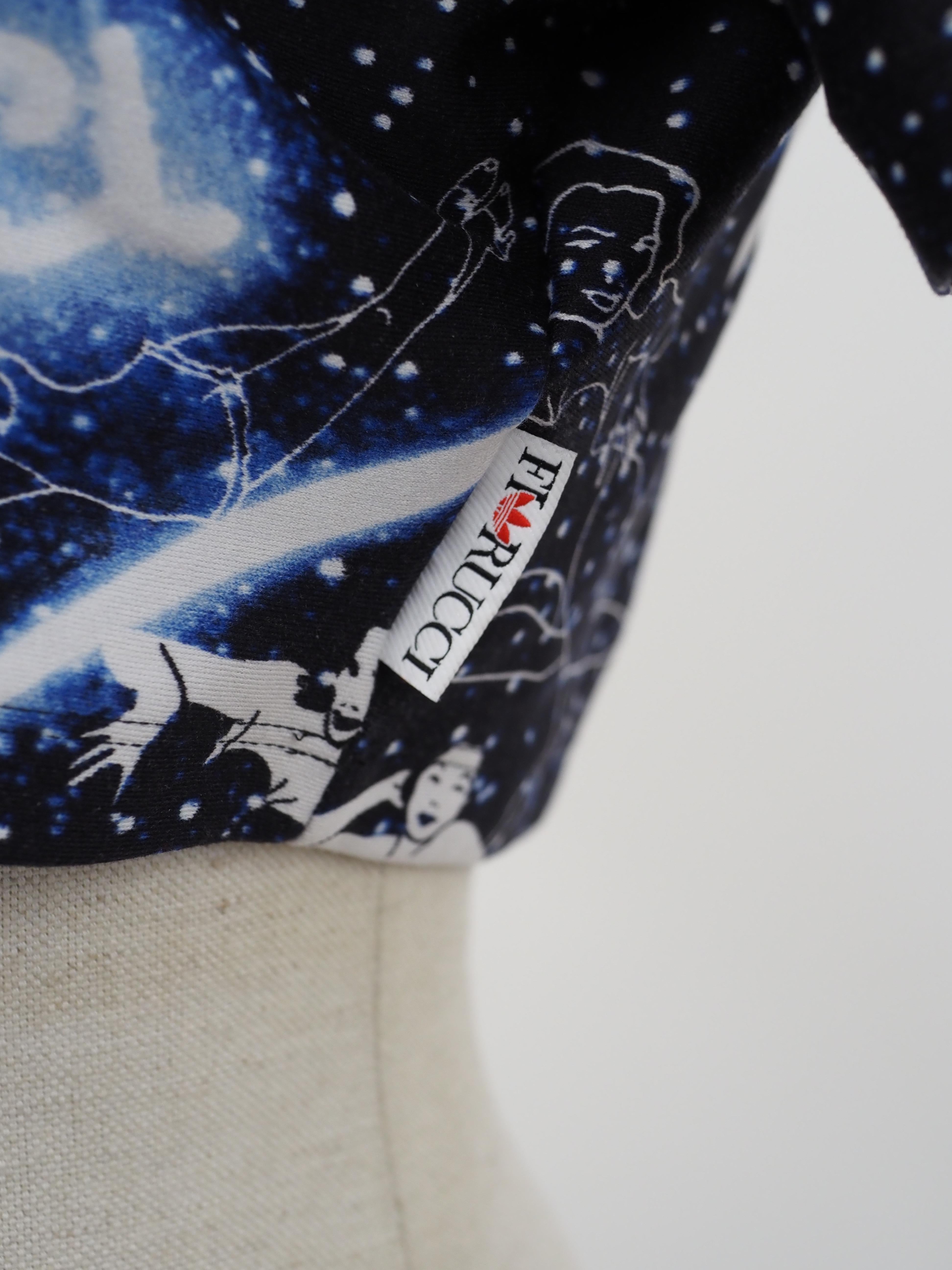 Black Fiorucci x Adidas multicoloured top