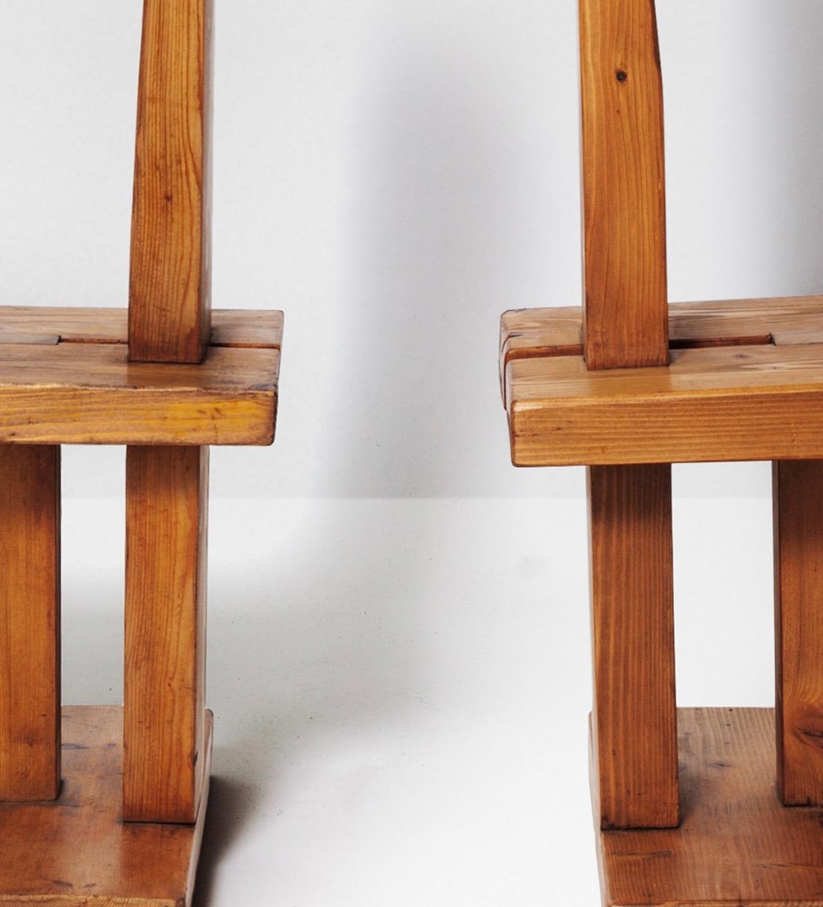 Brutalist 1970s Pair of Joker chairs by Dominique Zimbacca For Sale