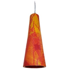 Fire a Ceramic Pendant Lamp Decorated with Red and Yellow Enamel