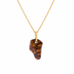 Fire Agate Nugget Pendant with 22 Karat Bail